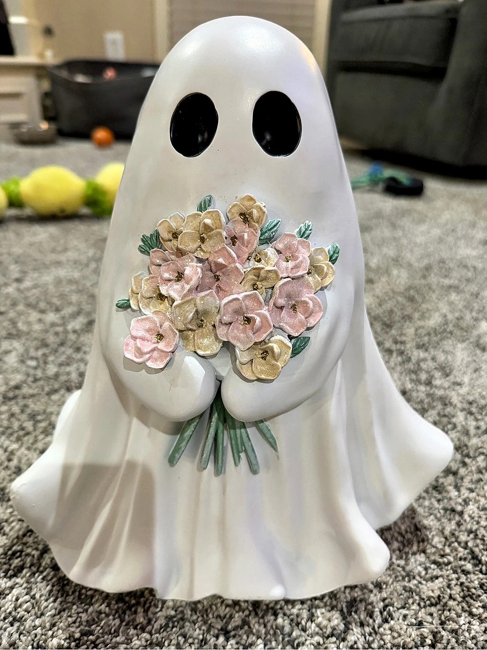 Ghost Figurine with Flowers